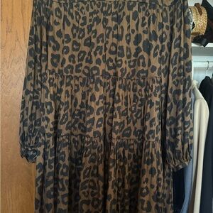 Banana Republic Brown and Black Leopard Print Dress